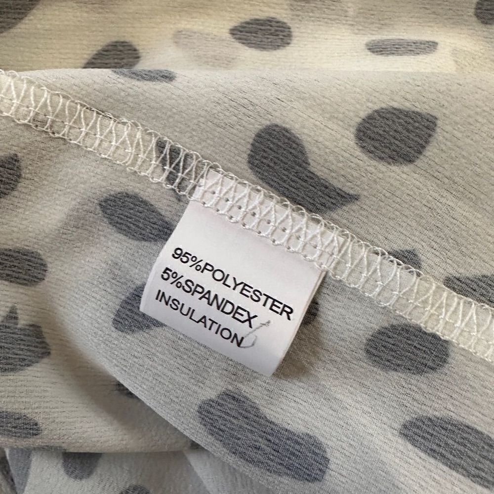 Ecowish Dalmatian Print Black White Long Sleeve Blouse Size X Large - Picture 11 of 13